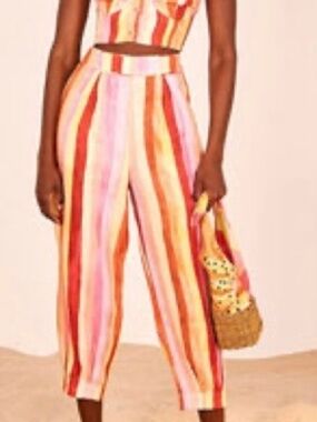 Farm Rio Sunny Stripe Linen Pants.